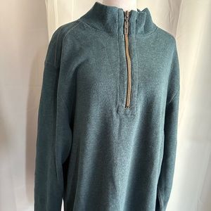 Tommy Bahama Mens Reversible Gray/Green Sweater Sz XL/TG Long  Sleeves Half Zip